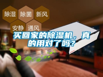 行业新闻买回家的除湿机，真的用对了吗？