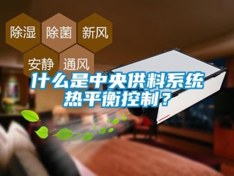 知识百科什么是中央供料系统热平衡控制？