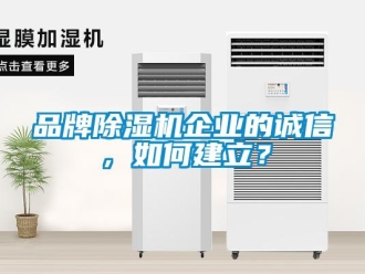 常见问题品牌除湿机企业的诚信，如何建立？